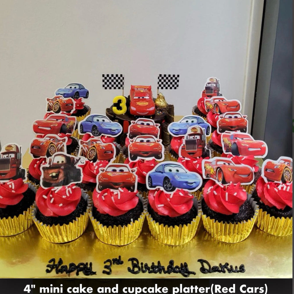 Custom Character 4" mini cake & 20 cupcake platter