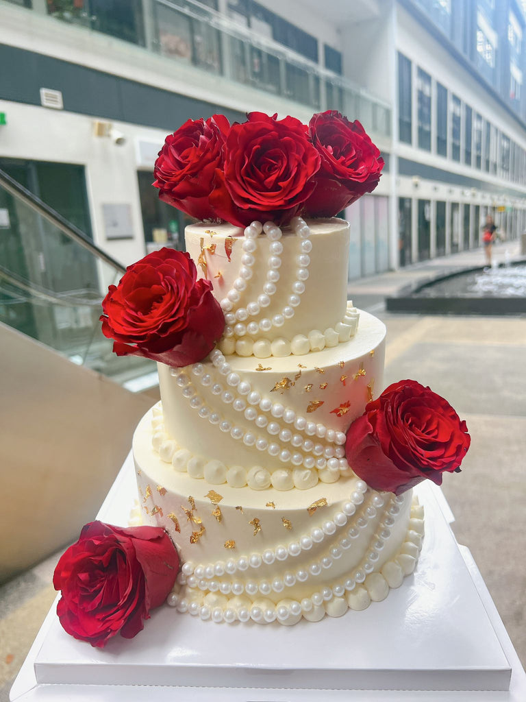 Floral Pearls Wedding Cake/Solemnization/Engagement ROM