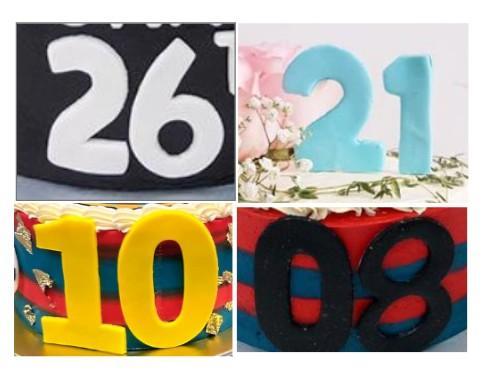 Fondant Number Color + $6 2 digit