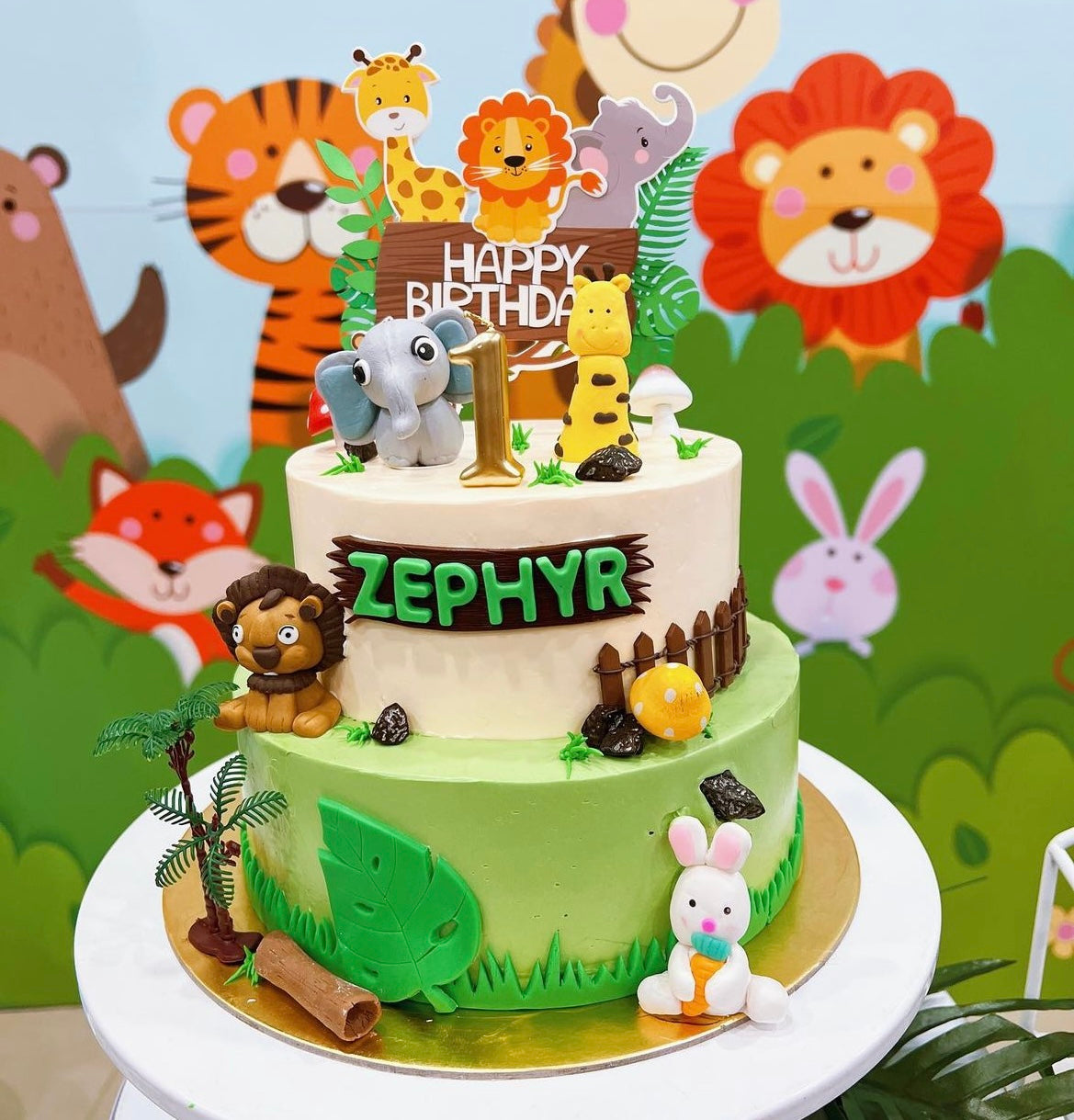 Dear zoo theme cake, Food & Drinks, Homemade Bakes on Carousell