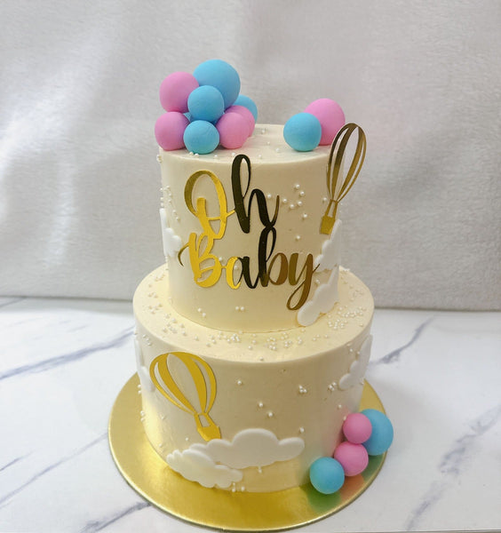 Gender Reveal Cake with Fondant Balls