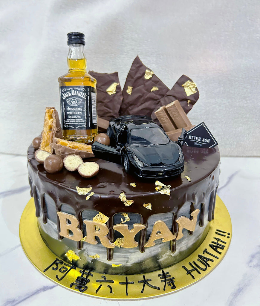 Gentlemen Cake Luxury Car Jack Daniel Liquor/Whiskey