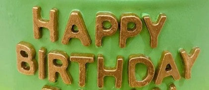 Happy birthday Fondant Gold Colour+$15