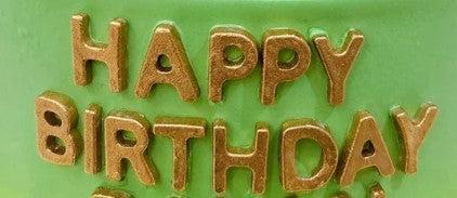 Happy birthday Fondant Gold Colour+$15