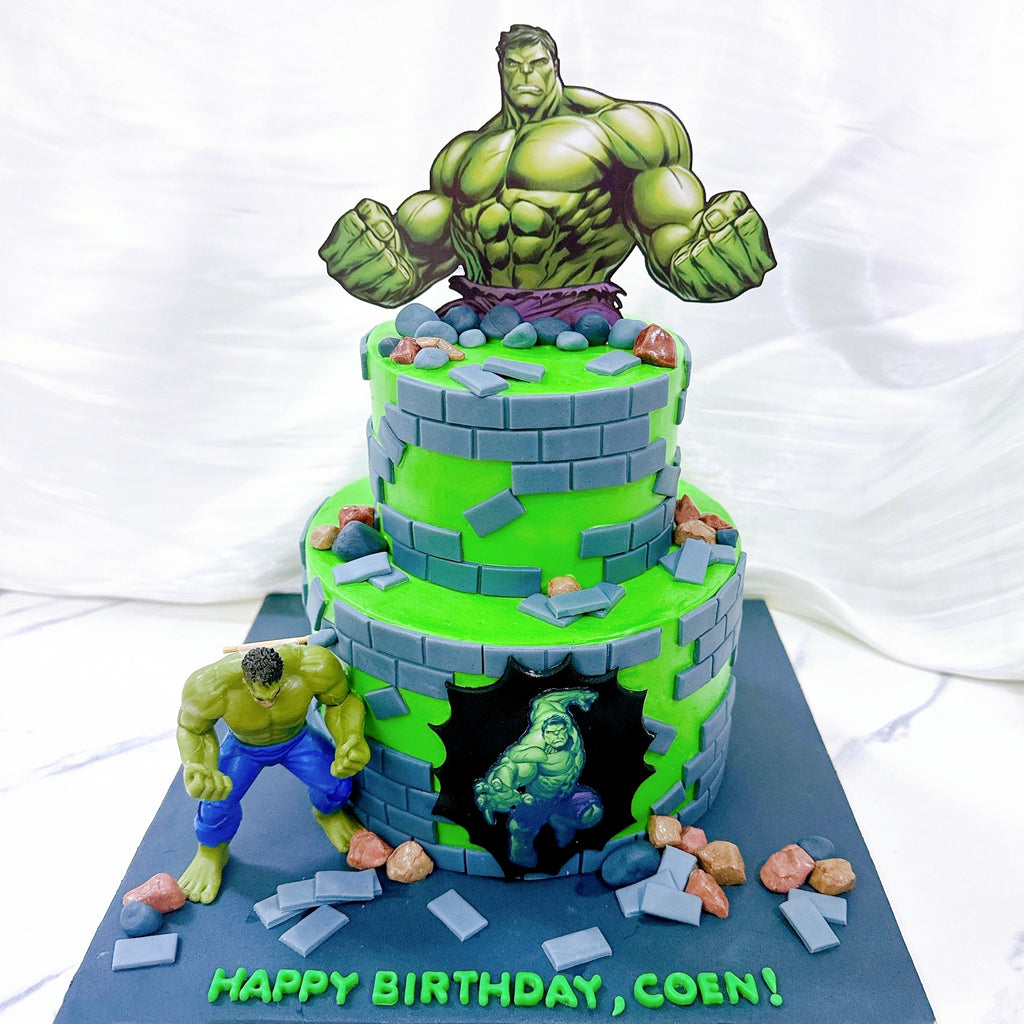 Hulk Smash Cake