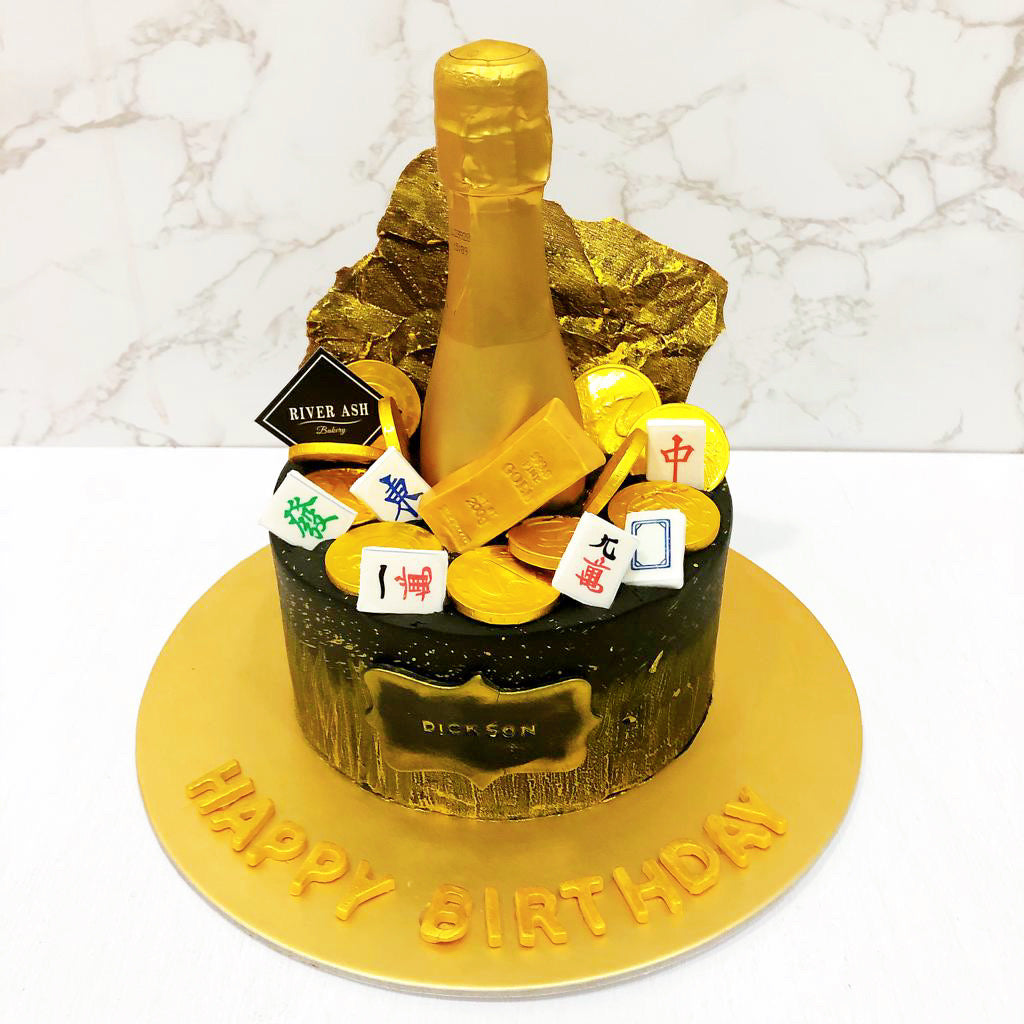 Gold Champagne Mahjong Huat Cake