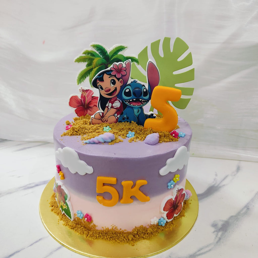Cute Girl and Alien Family Cake