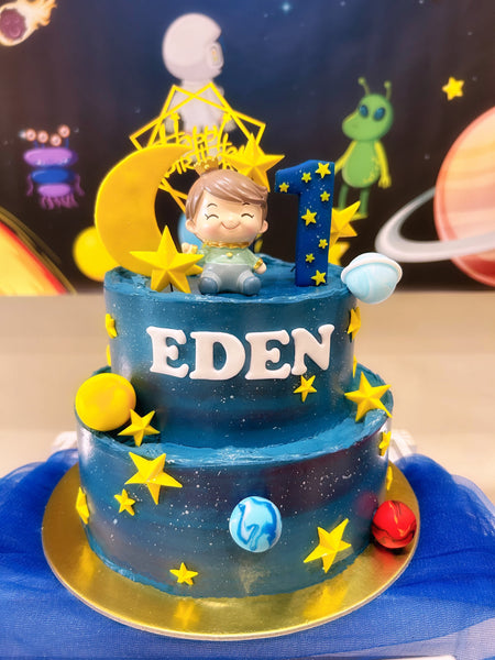 Little Prince and Space galaxy Cake