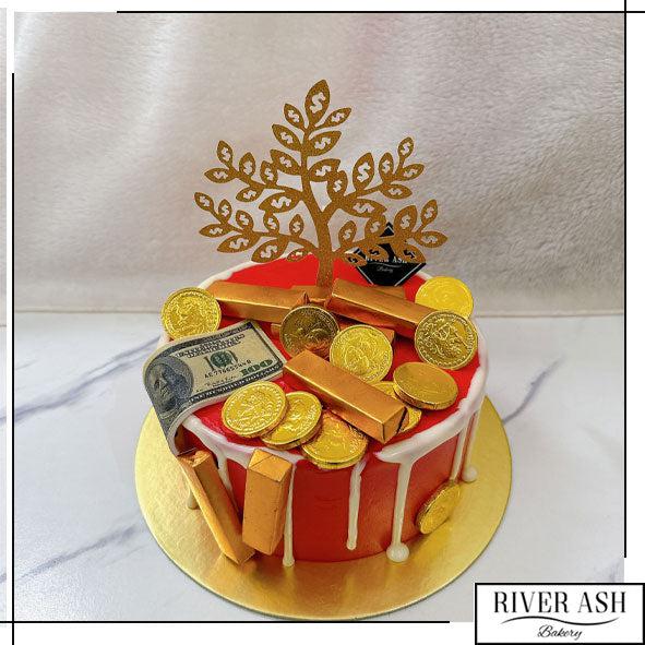 Longevity Gold Coins Money Cake