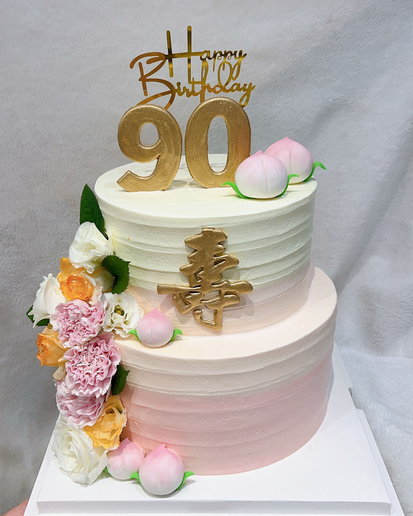 Longevity Pink Shou Cake
