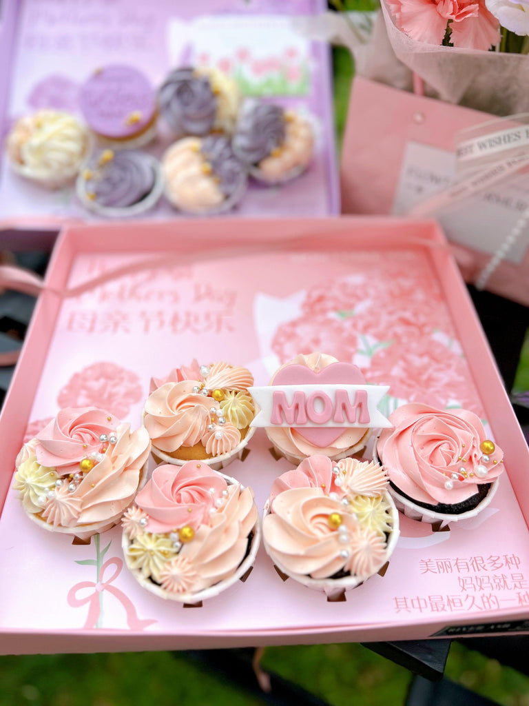Mother's Day Cupcake and Flower Bouquet Bundle