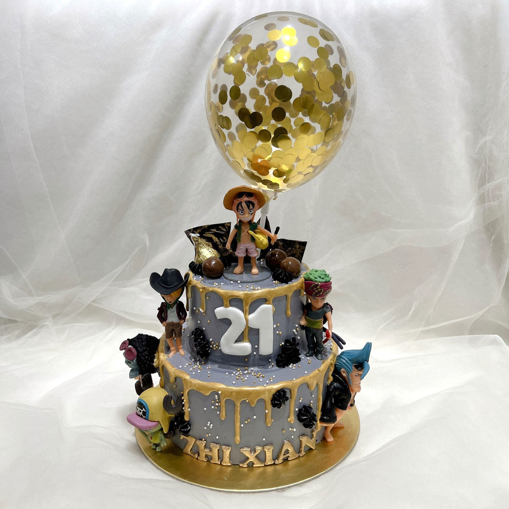 One Piece Grey-Gold cake