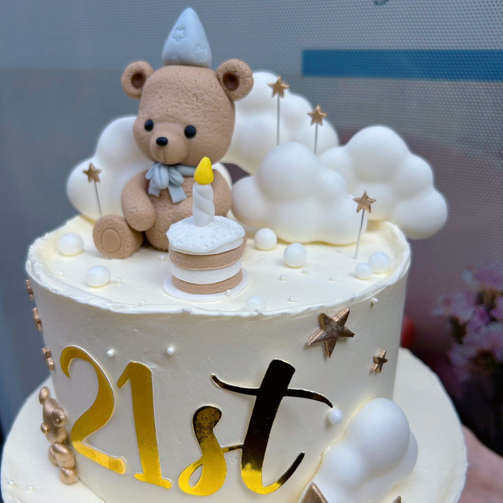 Party Bear with Clouds Cake