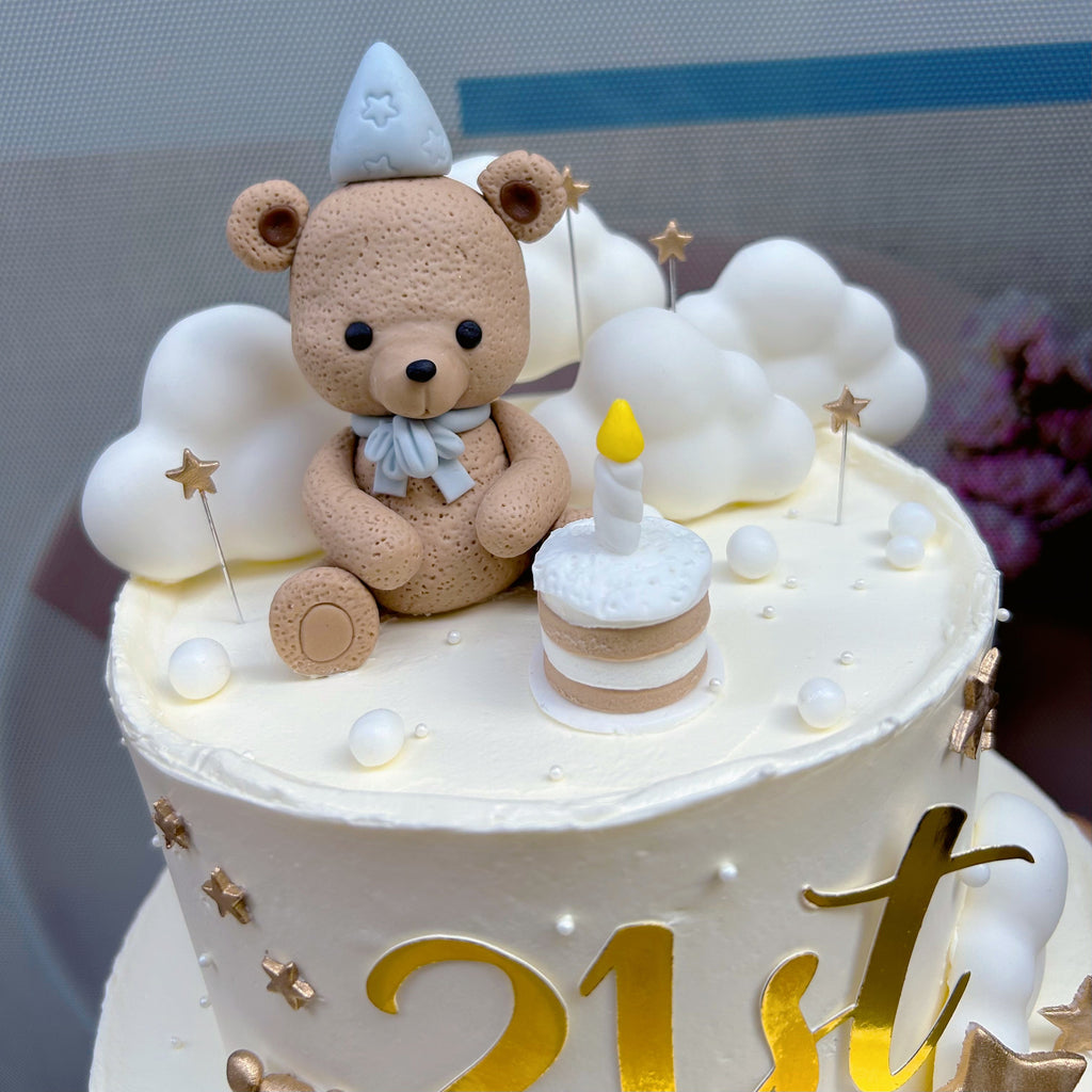 Party Bear with Clouds Cake