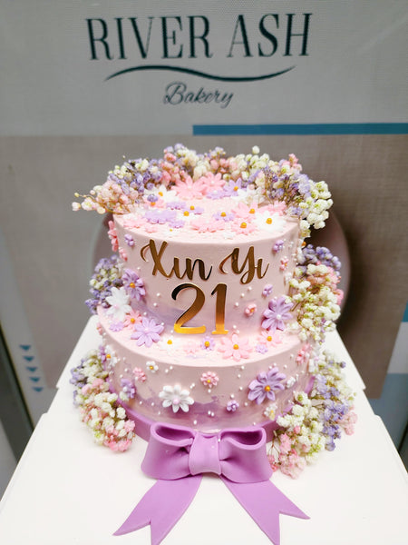 Pastel Blossom Garden Cake