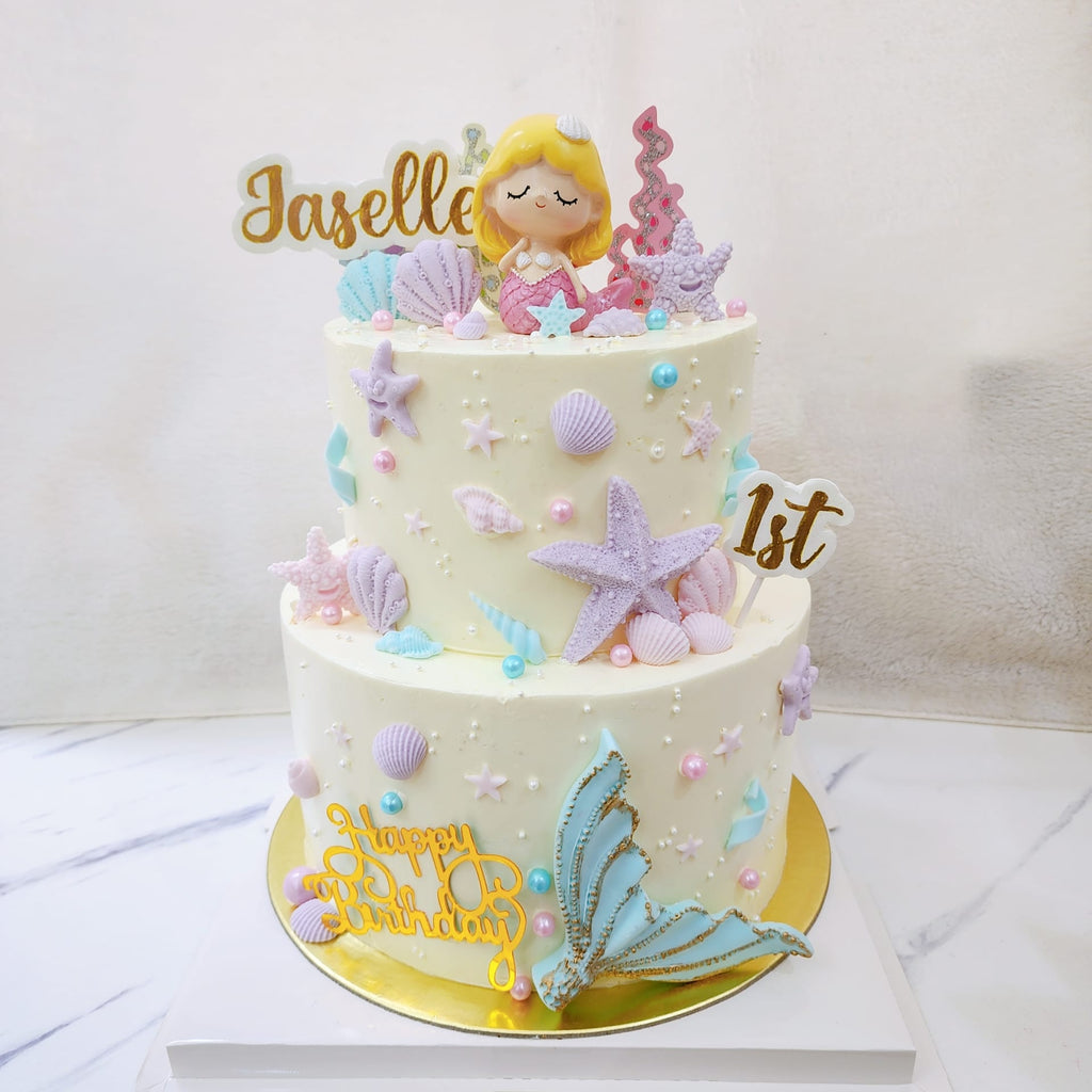 Pastel Pink Mermaid Cake