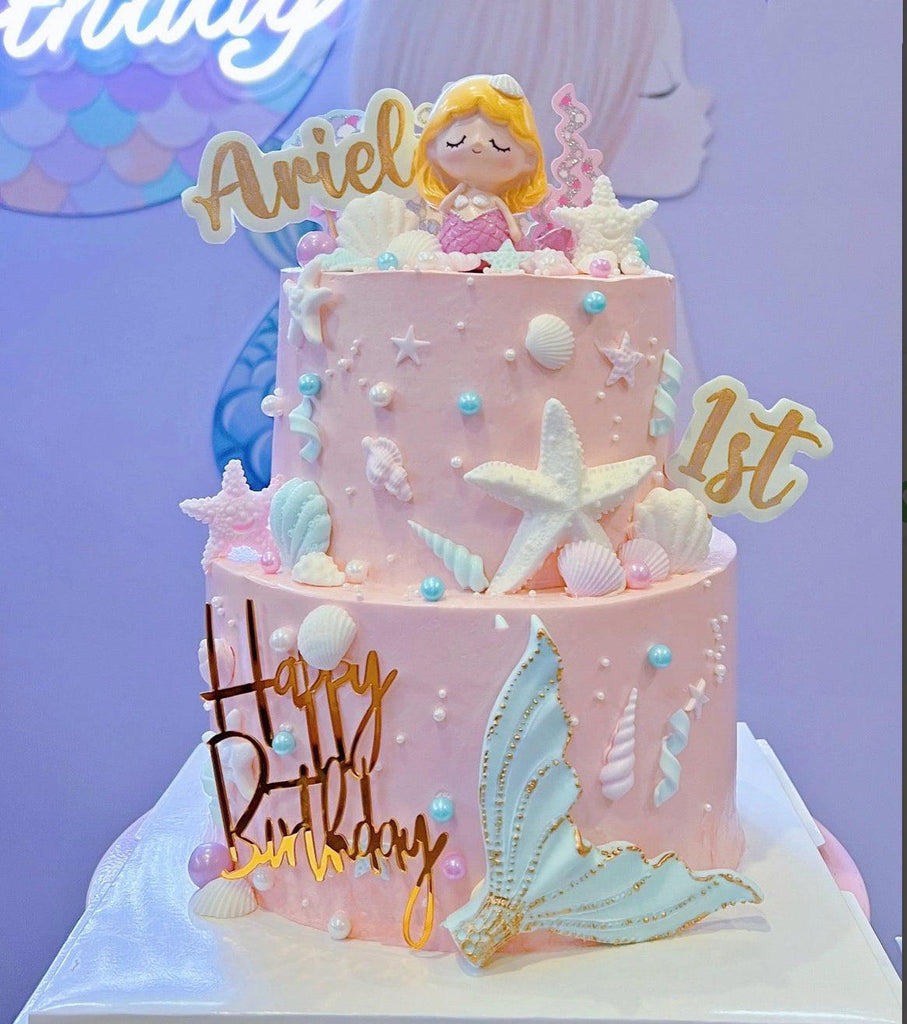 Pastel pink under the sea cake