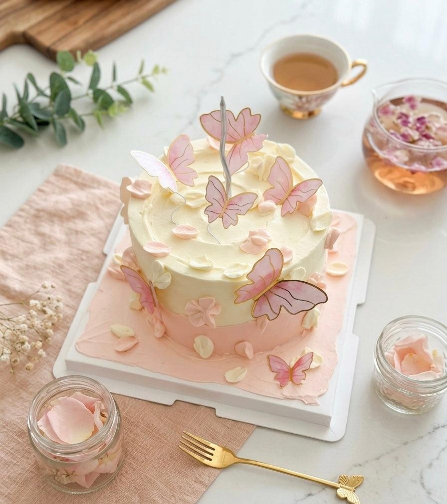 Pink Ombre Butterfly Cake