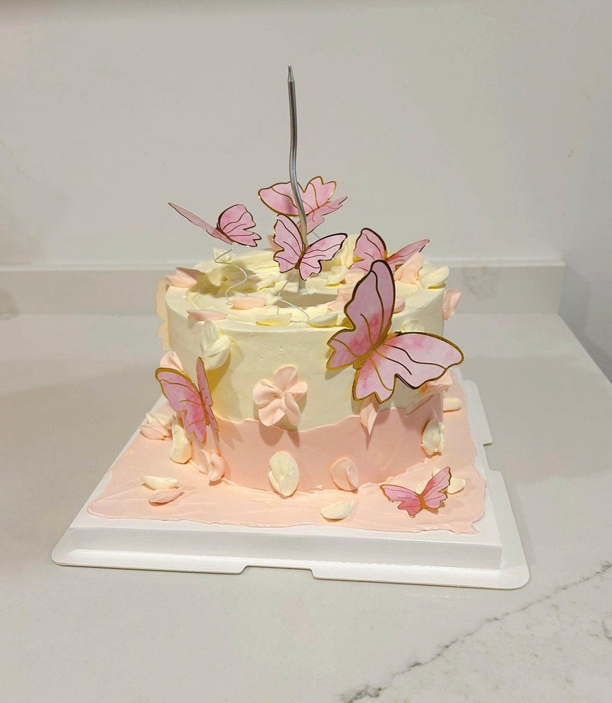 Pink Ombre Butterfly Cake