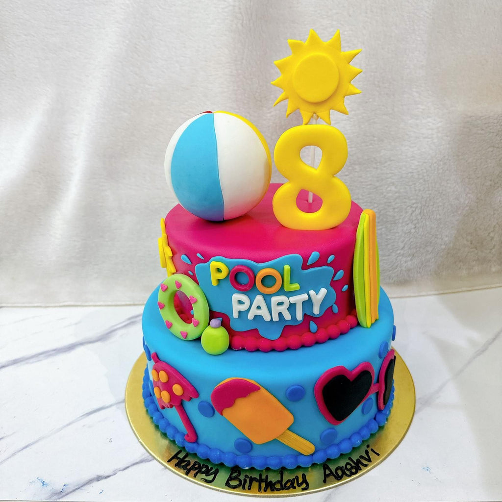 Pool Party Birthday Cake