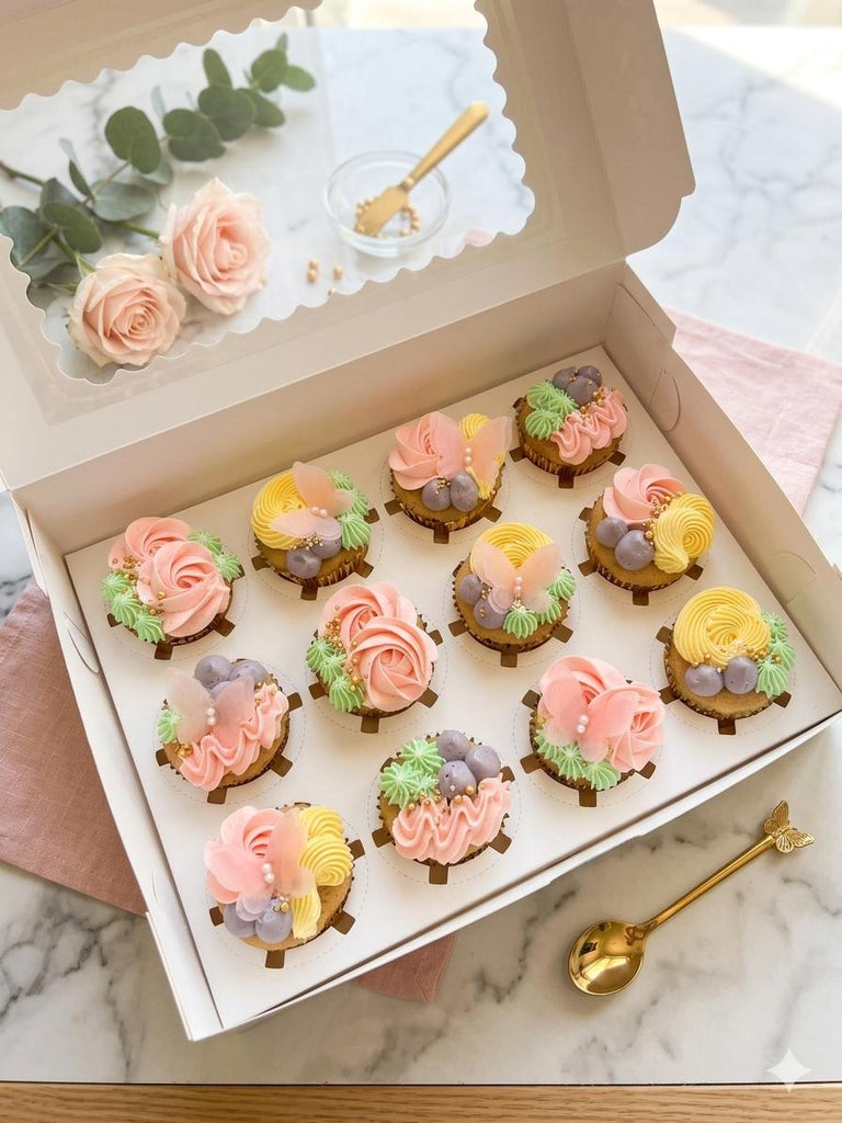 Spring Palette Floral Cupcakes Gift Box