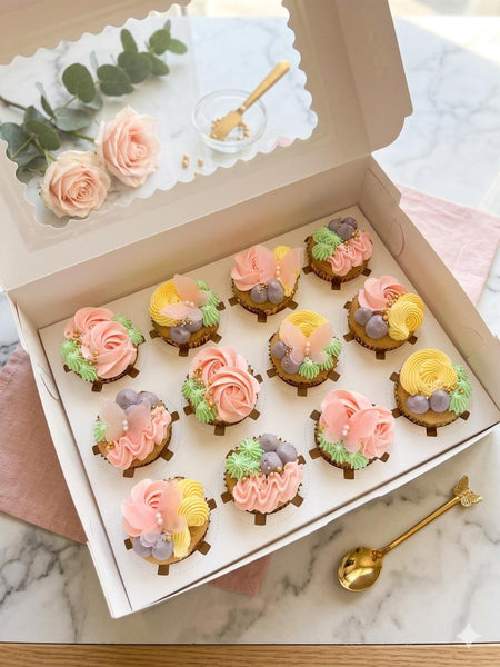 Spring Palette Floral Cupcakes Gift Box