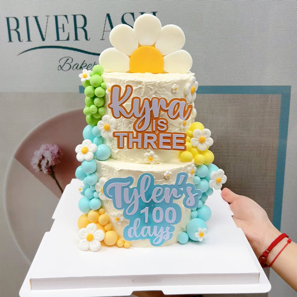 Sweet Pastel Fondant Flower Cake