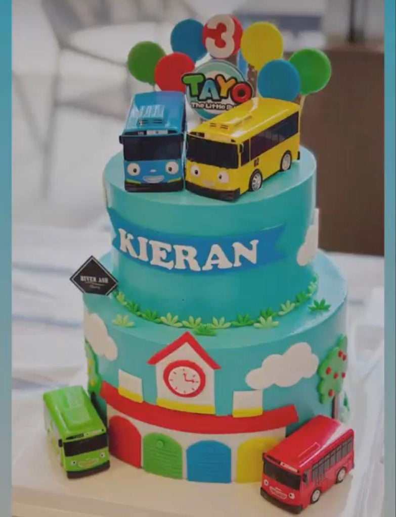 Tayo Bus Inspired Cake