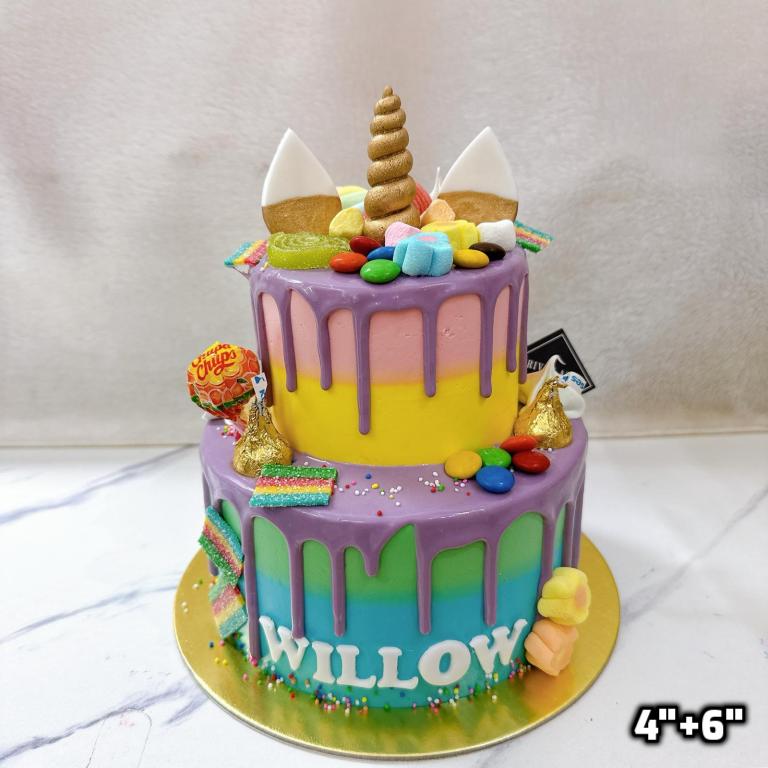 Unicorn Candy Drip Cake