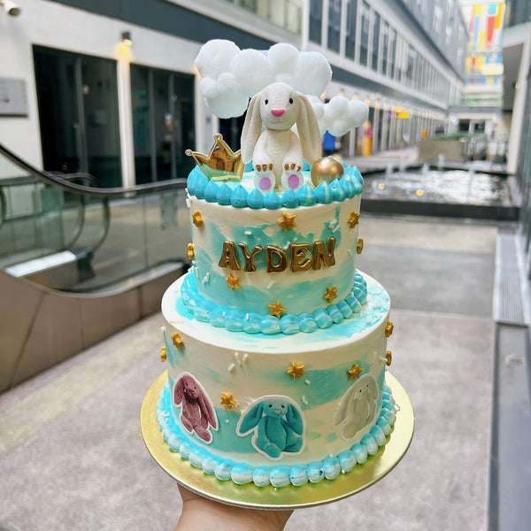 Watercolor Bunny Cake