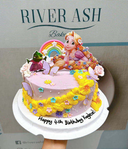 Yellow Long Hair Princess Garden Cake