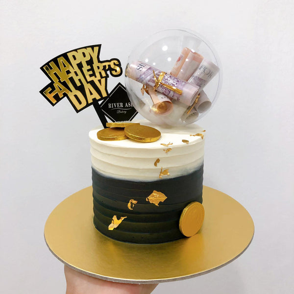4" Tall Happy Father's Day Money ball Surprise Cake