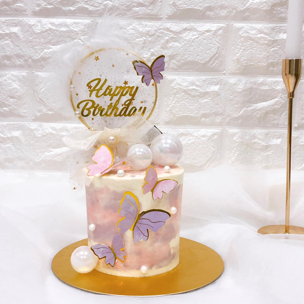 4" Tall Pastel Butterfly Cake