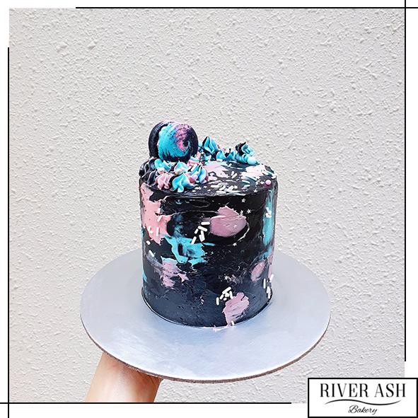 4" Tall Mysterious Galaxy Cake