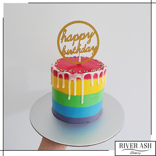 4" Tall Rainbow Cake