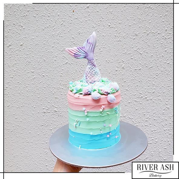 4" Tall Whimsical Mermaid Cake