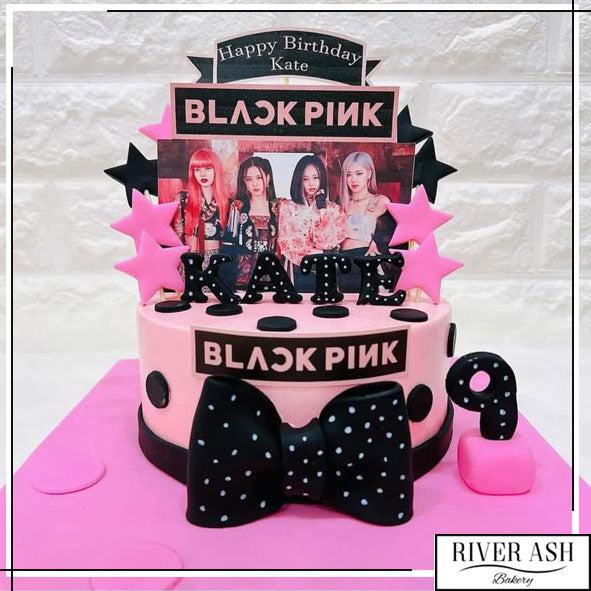 Black Pink Stars cake