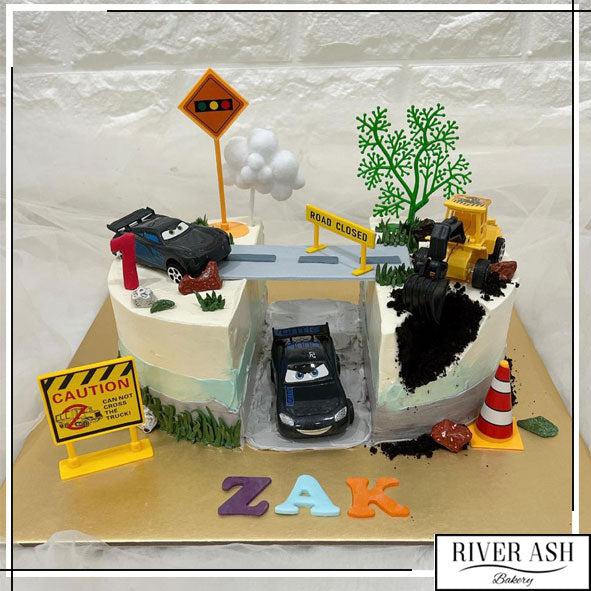 Cars and Construction cake
