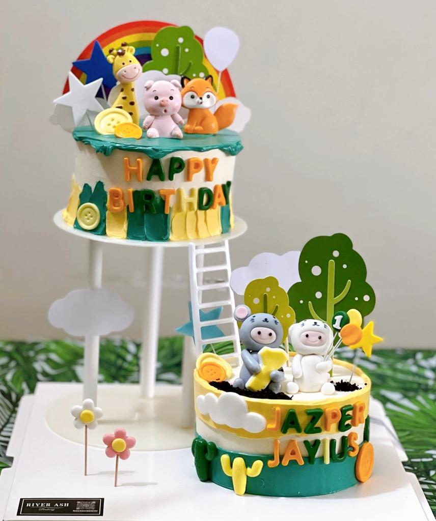 Cute animals Suspended Double Cake