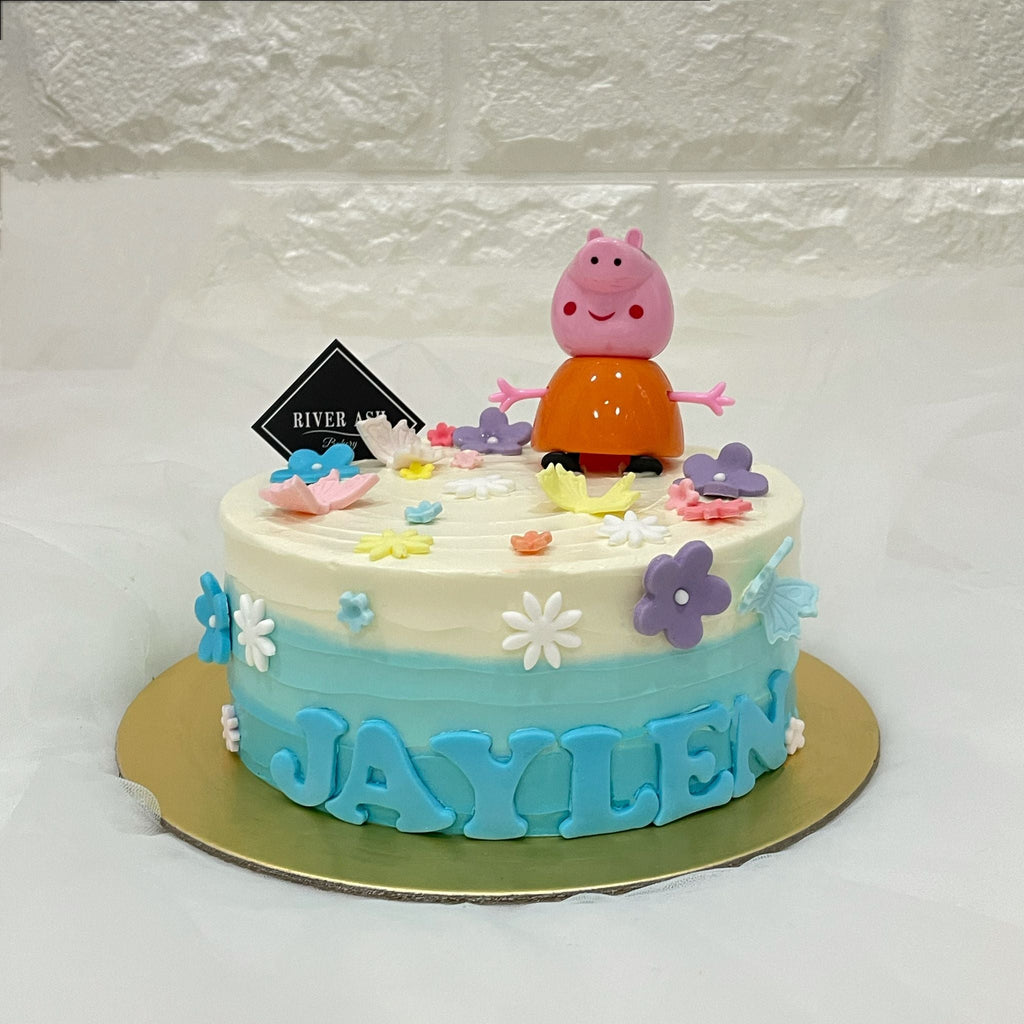 Flowers and Butterflies Pig Cake