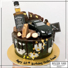 Gentlemen Cake Luxury Car Jack Daniel Whiskey Alcohol Cake