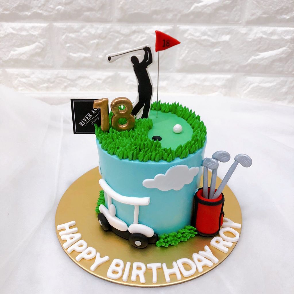 Golfer Cake Topper with 12 Golf Theme Cupcake Picks – CakeSupplyShop