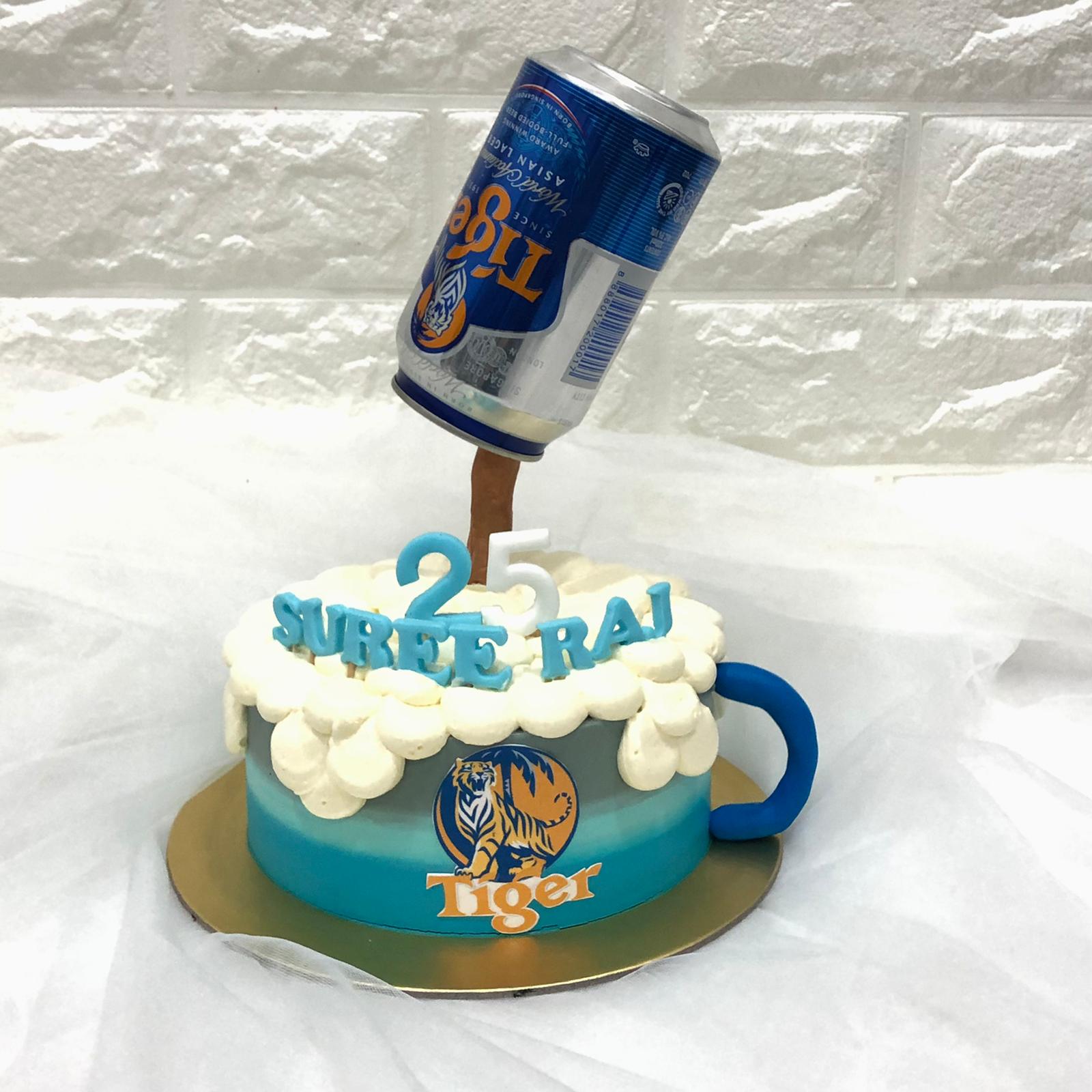 Beer Mug Gravity Birthday Cake!