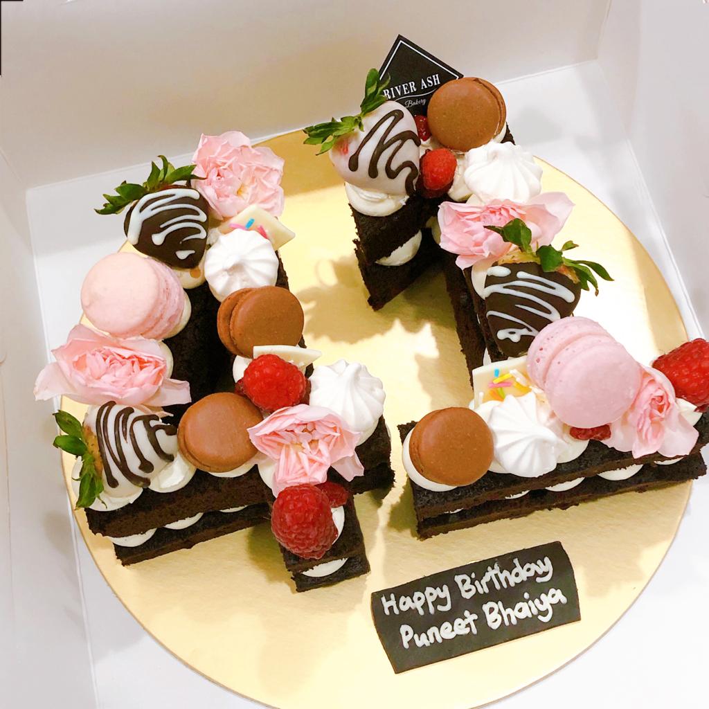 Monogram Floral Cake