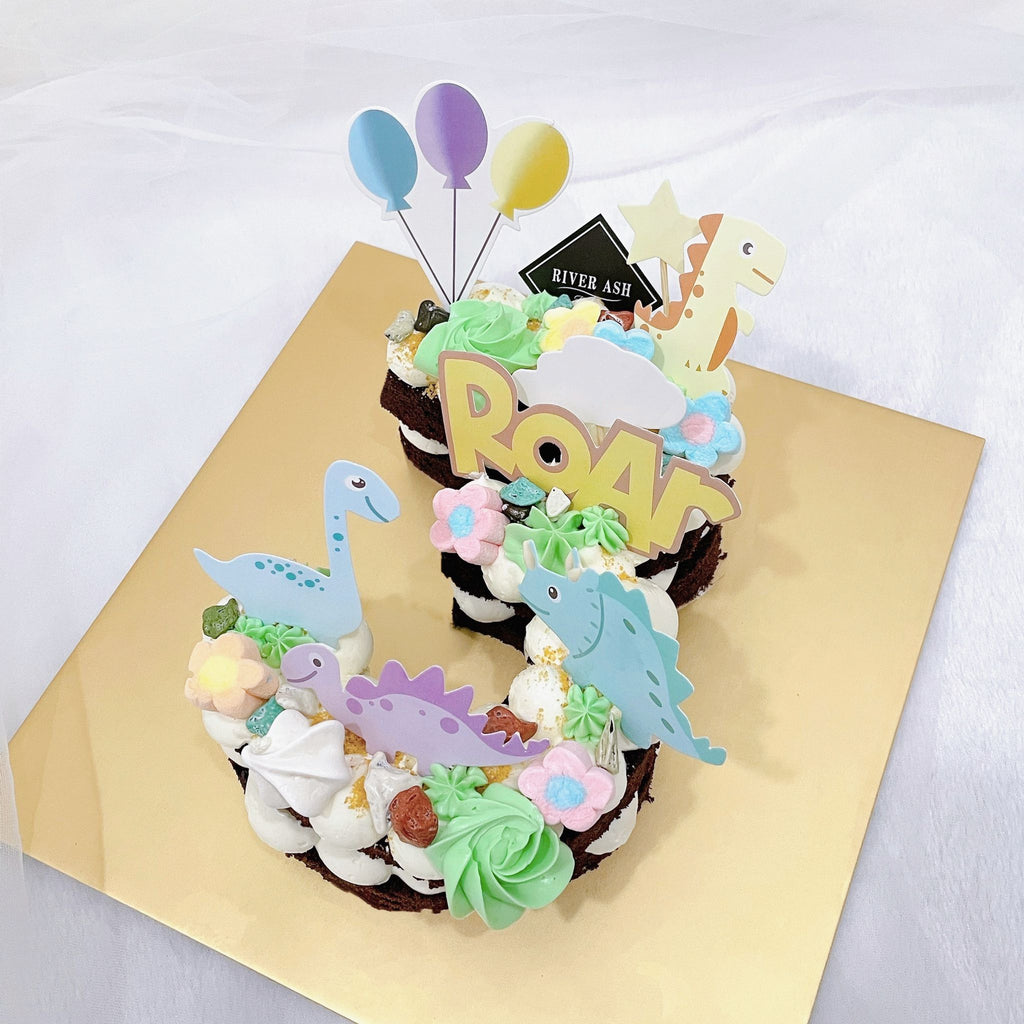 Monogram Pastel dinosaur Cake