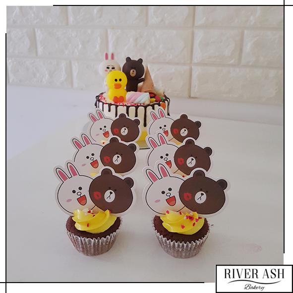 Bear and Bunny Friends Cake+Cupcakes Bundle