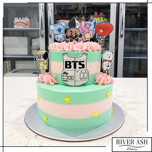 BTS Theme Cake / BLACKPINK Cake Design / K-Pop Cake Design - YouTube