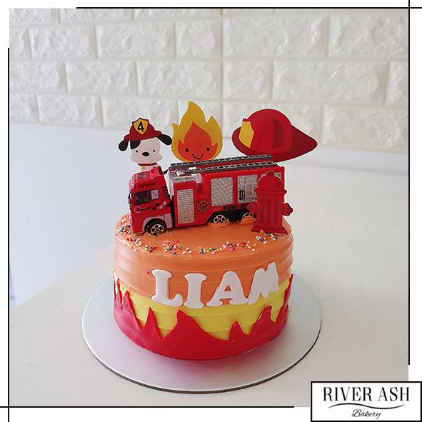 Fire Engine Fireman Cake