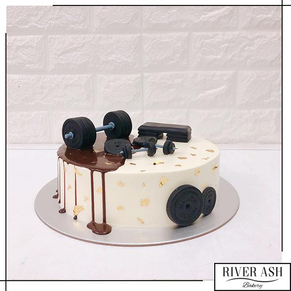 Basic Gym Dumbbell Fondant Cake In ₹1,599.00 And Get Delivery In Delhi NCR  » From Theme Cake Store