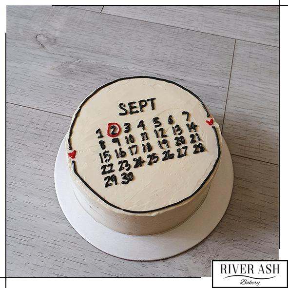 Minimalist Calendar Date Korean Cake